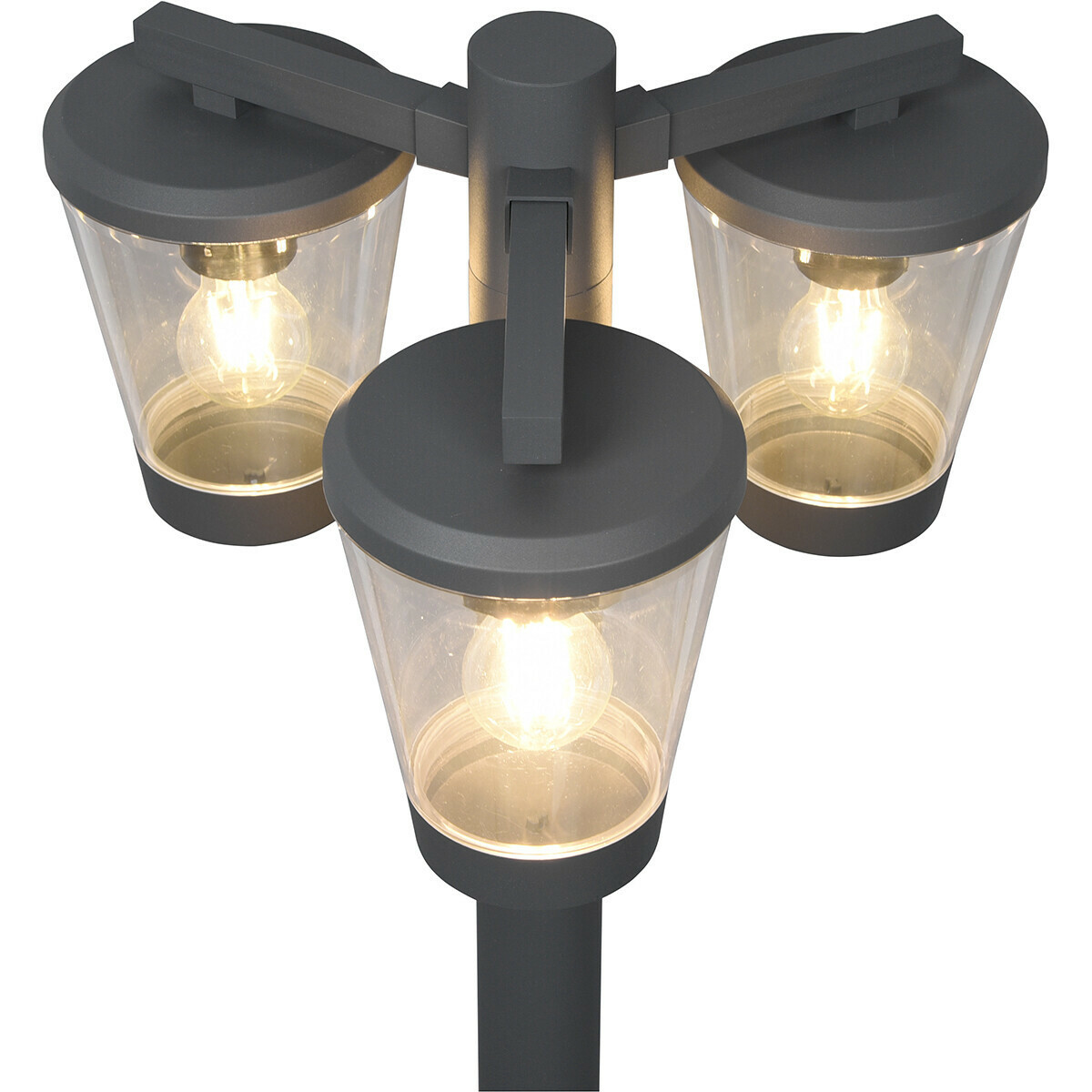 Éclairage de Jardin LED avec Capteurs de Luminosité - Lampe d'Extérieur sur  Pied - Trion Ardola XL - Douille E27 - Étanche aux Éclaboussures IP44 -  Rectangle - Mat Noir - Aluminium
