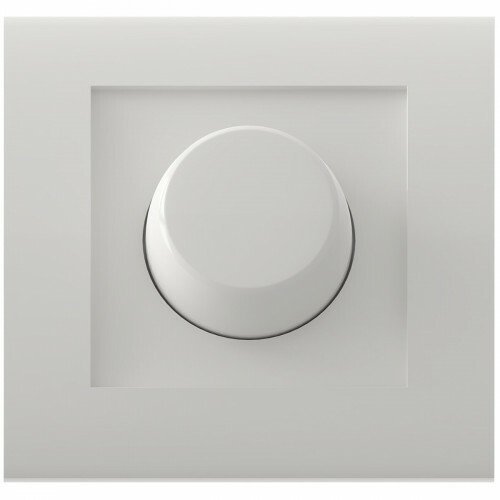 CALEX - Variateur LED - Gradateur Encastré - Bouton Simple - 3-70W - Incl. Cadre de Protection - Blanc