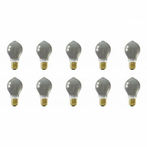 CALEX - Pack de 10 Lampes LED - Filament A60 - Douille E27 - Dimmable - 4W - Blanc Chaud 2100K - Titane