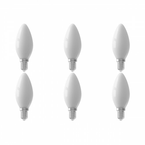 CALEX - Pack de 6 Lampes LED - Filament B35 - Douille E14 - 3W - Dimmable - Blanc Chaud 2700K - Blanc