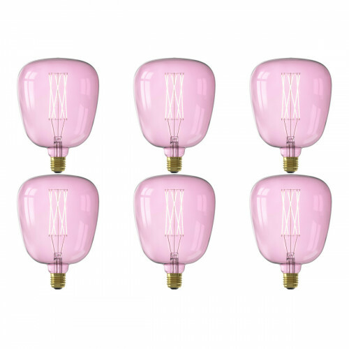 CALEX - Pack de 6 Lampes LED - Kiruna Quartz - Douille E27 - Dimmable - 4W - Blanc Chaud 2000K - Rose