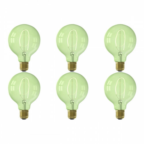 CALEX - Pack de 6 Lampes LED - Nora Emerald G95 - Douille E27 - Dimmable - 4W - Blanc Chaud 2200K - Vert