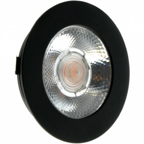 EcoDim - Éclairage de Cuisine Spot LED - ED-10046 - 3W - Blanc Chaud 2700K - Dimmable - Étanche IP54 - Spot encastré - Spot de Meuble - Spot Encastré - Rond - Mat Noir