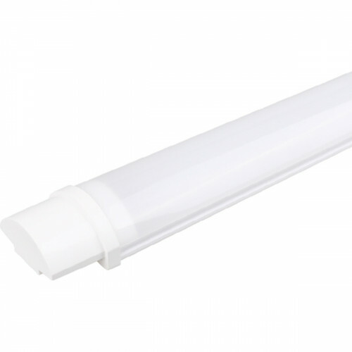 Luminaire LED - LED Réglette - Aigi Tynom - 40W - Étanche IP65 - Blanc Froid 6000K - Mat Blanc - Plastique - 120cm