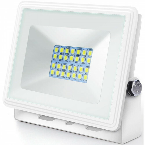 Projecteur LED 20 Watt - Aigi Iglo - Blanc Froid 6400K - Étanche IP65 - Mat Blanc - Aluminium