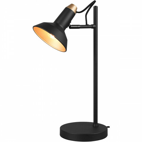 Lampe de bureau LED - Éclairage de Table - Trion Rollo - Douille E14 - Rond - Mat Noir - Aluminium