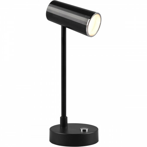 Lampe de bureau LED - Trion Lono - 2.5W - Couleur de lumière ajustable - Dimmable - Rond - Mat Noir - Plastique