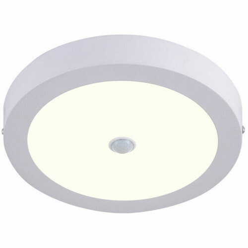 Downlight LED - Facto Dury - Détecteur de Mouvement PIR 360° + Capteurs de Luminosité - 24W - Blanc Neutre 4000K - en Saillie - Rond - Mat Blanc - LEDs OSRAM