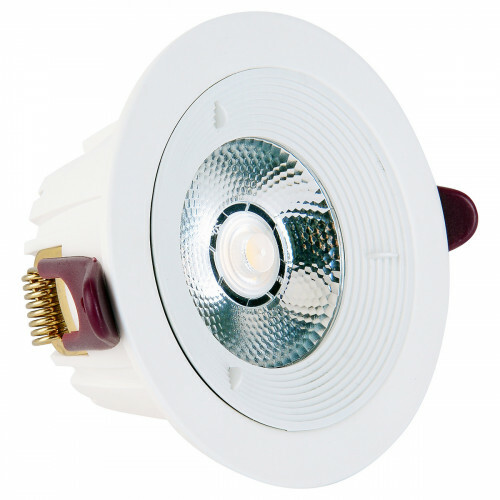 Downlight LED - Lonar - Rond Encastré 7W - Dimmable - Blanc Neutre 4000K - Mat Blanc Aluminium Ø98mm