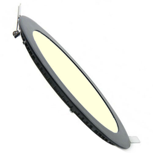 Downlight LED Slim - Rond Encastré 6W - Blanc Chaud 3000K - Mat Noir Aluminium - Ø120mm