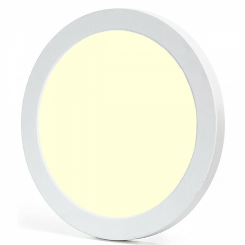 Downlight LED Pro - Aigi Foka - Encastré/Surface - Rond - 18W - Blanc Chaud 3000K - Mat Blanc - Plastique
