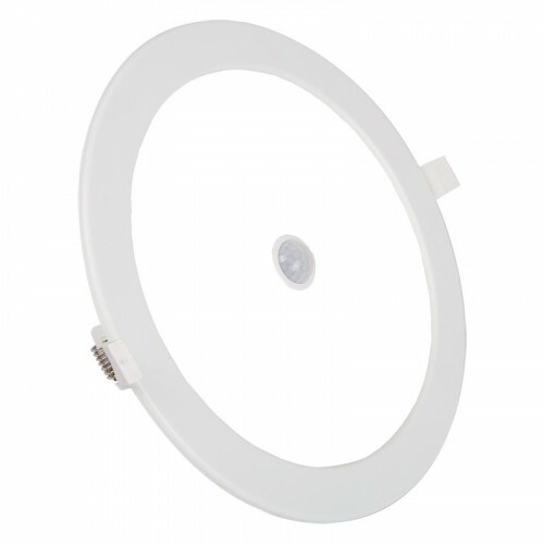 Downlight LED Slim - Aigi - Détecteur de Mouvement PIR 360° - Rond Encastré 12W - Blanc Froid 6000K - Mat Blanc - Ø170mm