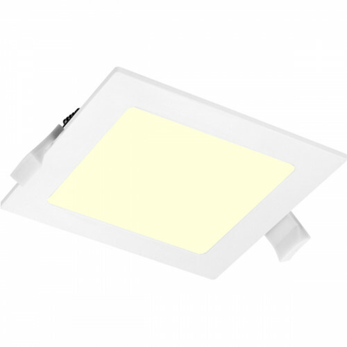 Downlight LED Slim Pro - Aigi Suno - Carré Encastré 18W - Blanc Chaud 3000K - Mat Blanc - Plastique