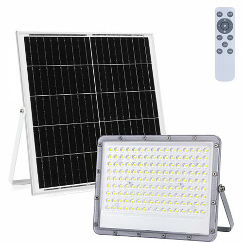 Projecteur LED à énergie solaire - Aigi Hatay - Lampe Murale Solaire de Jardin LED - Télécommande - Étanche IP65 - 200W - Blanc Froid 6500K