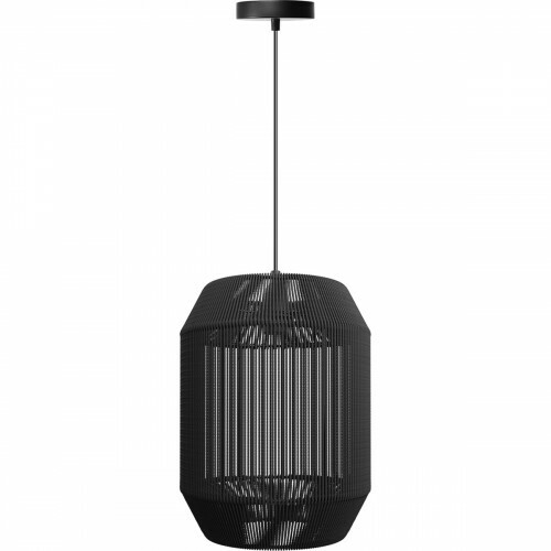 Suspension LED - Luminaire Suspendu - Aigi Aly - Douille E27 - Rond - Mat Noir - Papier