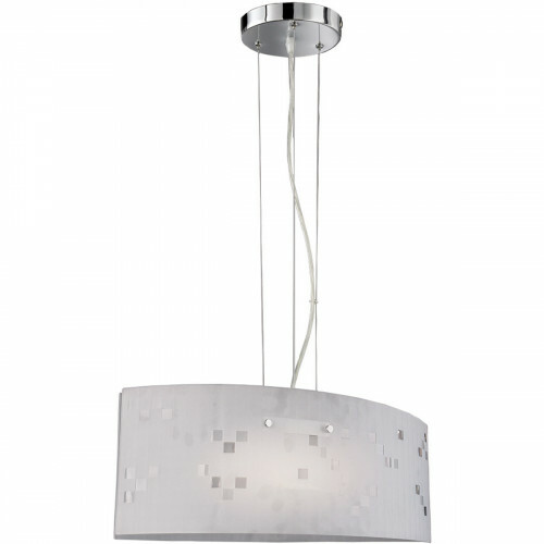 Suspension LED - Luminaire Suspendu - Trion Colmino - Douille E27 - Rectangle - Mat Chrome - Aluminium