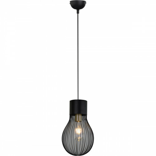 Suspension LED - Luminaire Suspendu - Trion Divo - Douille E27 - 1-lumière - Rond - Mat Noir - Aluminium