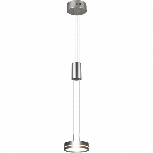 Suspension LED - Luminaire Suspendu - Trion Franco - 7.2W - 1-lumière - Blanc Chaud 3000K - Dimmable - Rond - Mat Nickel - Aluminium
