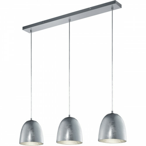 Suspension LED - Luminaire Suspendu - Trion Onutia - Douille E14 - 3-lumières - Rectangle - Mat Argent - Aluminium