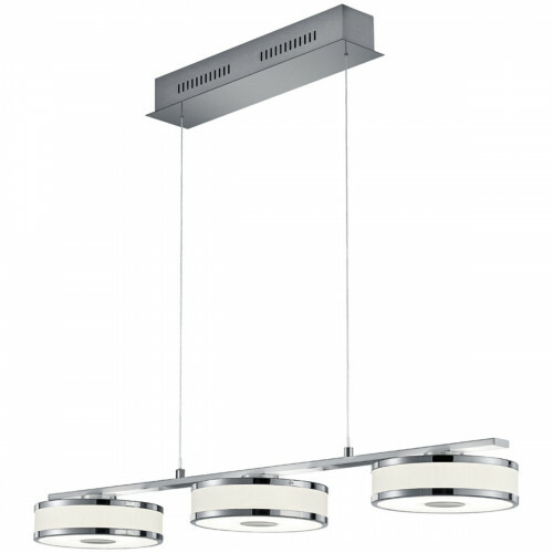 Suspension LED - Trion Agiany - 21W - Blanc Chaud 3000K - 3-lumières - Dimmable - Rectangle - Mat Nickel - Aluminium