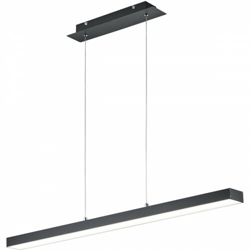 Suspension LED - Trion Agina - 18W - Couleur de lumière ajustable - Dimmable - Rectangle - Mat Noir - Aluminium