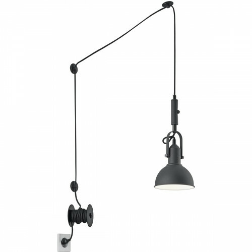 Suspension LED - Trion Corloni - Douille E14 - Rond - Mat Noir - Aluminium