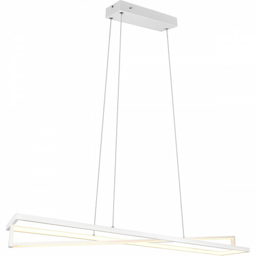 Suspension LED - Trion Ediyon - 35W - Couleur de lumière ajustable - Dimmable - Rectangle - Mat Blanc - Aluminium