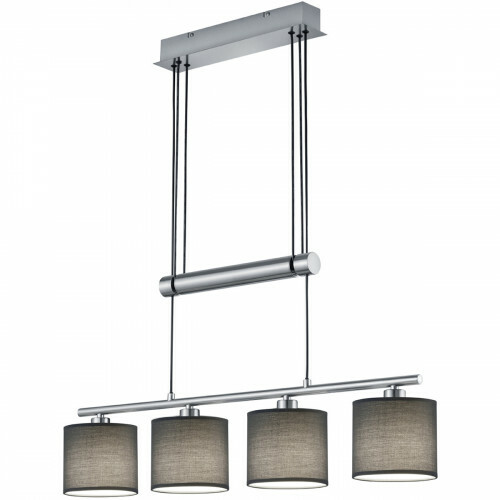 Suspension LED - Trion Gorino - Douille E14 - 4-lumières - Rectangle - Mat Gris - Aluminium