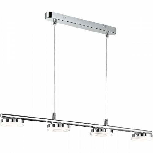 Suspension LED - Trion Renny - 16W - Blanc Chaud 3000K - Rectangle - Chrome Brillant - Aluminium