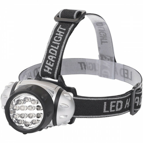 Lampe frontale LED - Aigi Heady - Étanche - 35 Mètres - Inclinable - 14 LED's - 1W - Argent | Remplace 8W