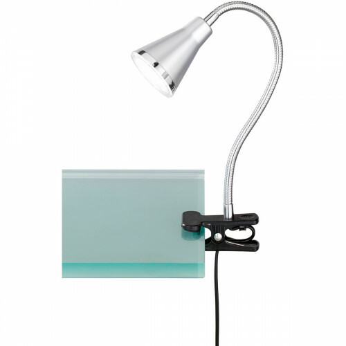 Lampe à Pince LED - Trion Arora - 3W - Blanc Chaud 3000K - Titane Brillant - Plastique
