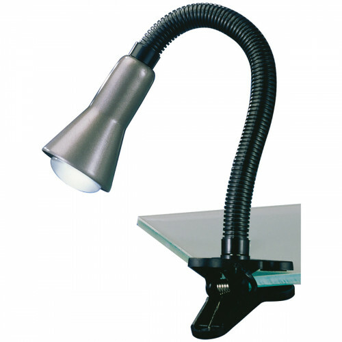 Lampe à Pince LED - Trion Fexy - Douille E14 - Gris Brillant - Plastique
