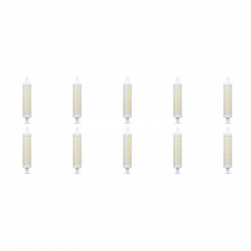 Pack de 10 Lampes LED - Aigi - Douille R7S - 12W - Blanc Froid 6500K