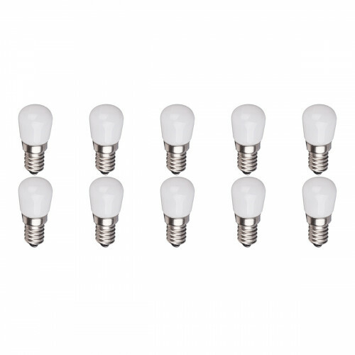 Pack de 10 Lampes LED - Aigi Santra - 1.5W - Douille E14 - Blanc Chaud 3000K - Mat Blanc - Verre