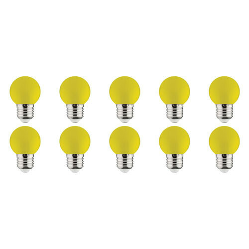 Pack de 10 Lampes LED - Romba - Jaune Coloré - Douille E27 - 1W