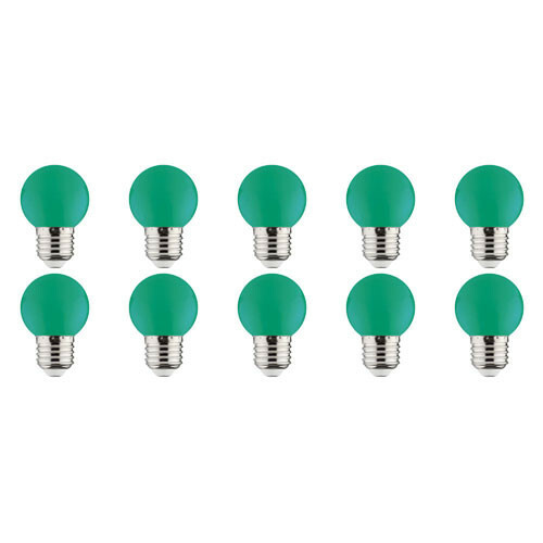 Pack de 10 Lampes LED - Romba - Vert Coloré - Douille E27 - 1W
