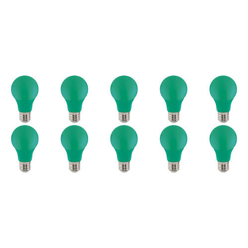 Pack de 10 Lampes LED - Specta - Vert Coloré - Douille E27 - 3W