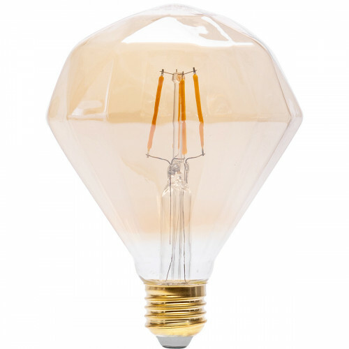 Lampe LED - Aigi Glow Diamond - Douille E27 - 4W - Blanc Chaud 1800K - Ambre