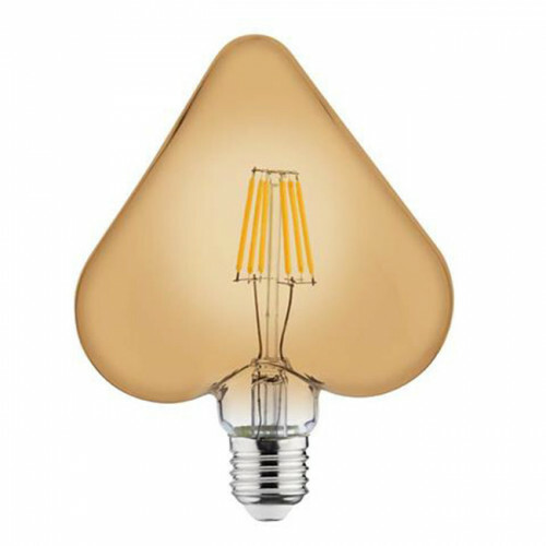 Lampe LED - Filament Rustique - Cœur - Douille E27 - 6W - Blanc Chaud 2200K
