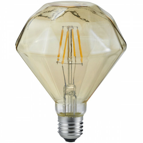 Lampe LED - Filament - Trion Dimano - Douille E27 - 4W - Blanc Chaud 2700K - Ambre - Aluminium