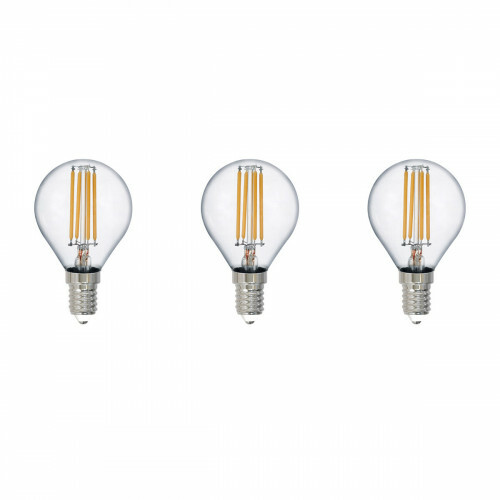 Lampe LED - Filament - Trion Tropin - Set de 3 Pièces - Douille E14 - 2W - Blanc Chaud-2700K - Transparent Clair - Verre