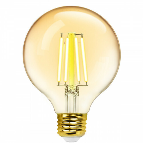 Lampe LED - LED Intelligente - Aigi Rixona - Bulb G95 - 6W - Douille E27 - LED Wifi + Bluetooth - Couleur de lumière ajustable - Ambre - Verre