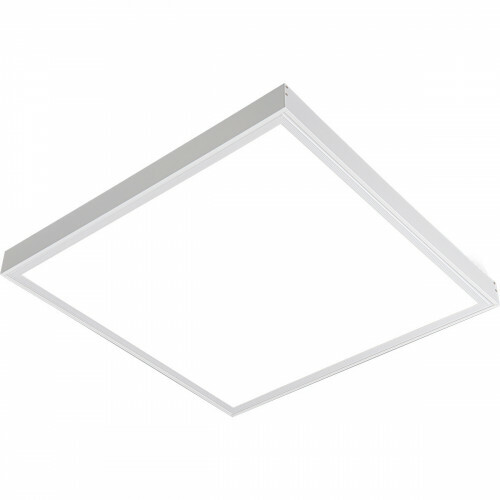 Panneau LED - Aigi Clena - 60x60 Blanc Froid 6000K - 40W Montage en Surface Carré - Mat Blanc - Sans Scintillement