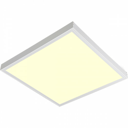 Panneau LED - Aigi Clena - 60x60 Blanc Chaud 3000K - 40W Montage en Surface Carré - Mat Blanc - Sans Scintillement