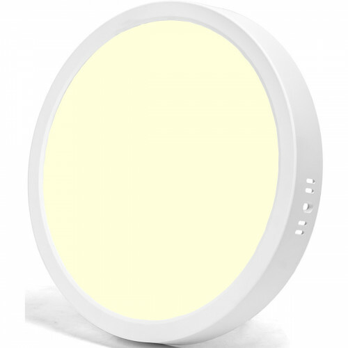 Panneau LED - Downlight - Aigi - Blanc Chaud 3000K - 24W - Ø30 - en Saillie - Rond - Blanc - Sans Scintillement