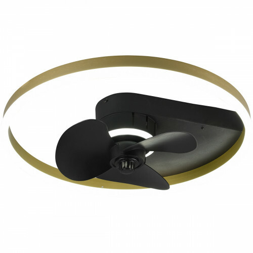 Plafonnier LED avec ventilateur - Ventilateur de Plafond - Trion Borkino - 30W - Couleur de lumière ajustable - Télécommande - Dimmable - Rond - Mat Noir - Aluminium