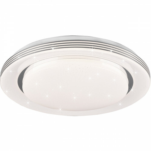 Plafonnier LED - Éclairage de Plafond - Trion Atras - 18W - Couleur de lumière ajustable - Télécommande - Dimmable - Lumière Étoile - Rond - Mat Blanc - Plastique