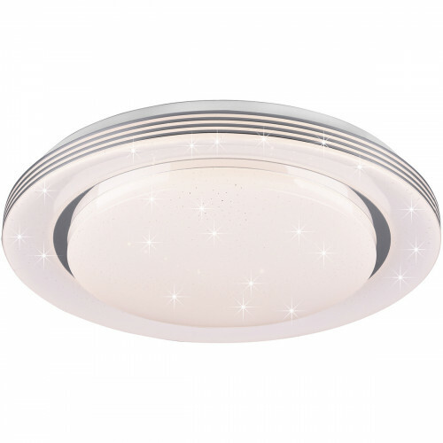 Plafonnier LED - Éclairage de Plafond - Trion Atras - 21W - Couleur de lumière ajustable - Télécommande - Dimmable - Lumière Étoile - Rond - Mat Blanc - Plastique