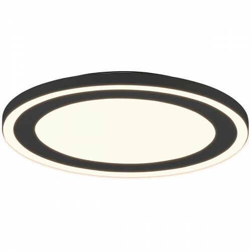 Plafonnier LED - Éclairage de Plafond - Trion Coman - 24.5W - Blanc Chaud 3000K - Rond - Mat Noir - Plastique