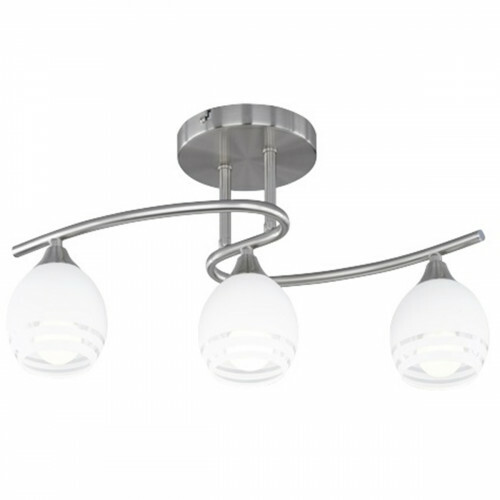 Plafonnier LED - Éclairage de Plafond - Trion Covino - Douille E14 - 3-lumières - Rond - Mat Nickel - Aluminium